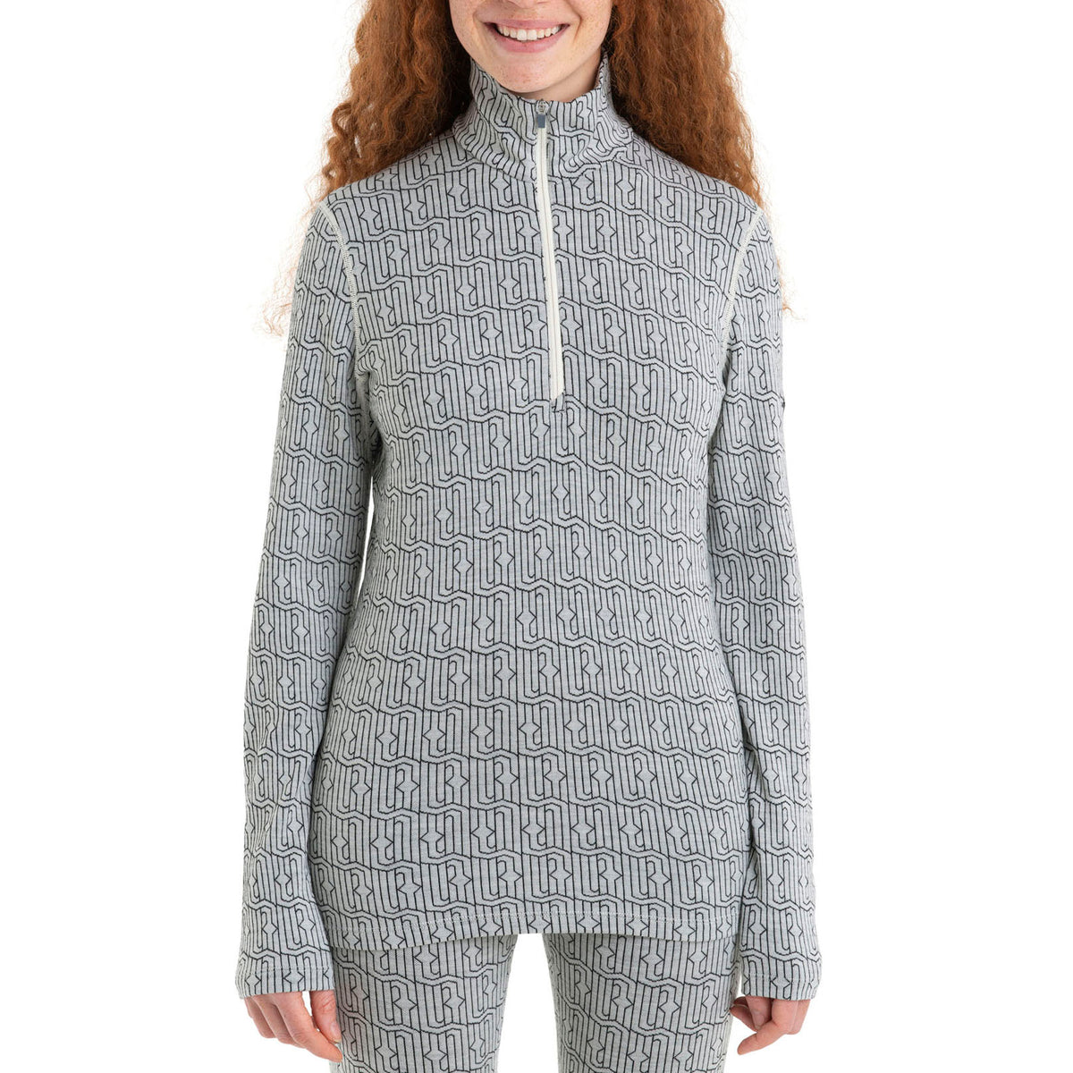 Icebreaker Merino 260 Vertex Long-Sleeve Half Zip Top - Women's Snow/Black