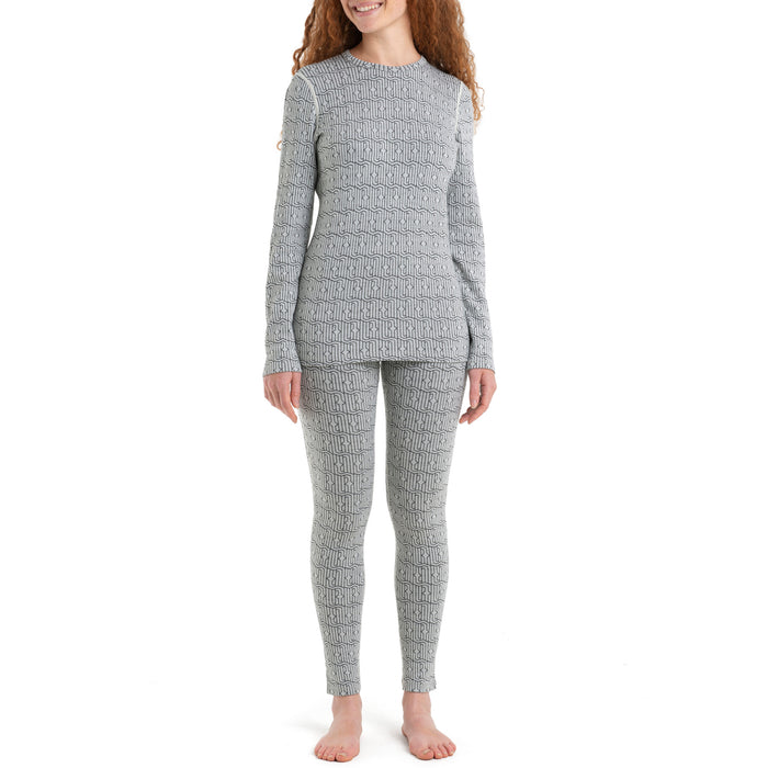 Icebreaker Merino 260 Vertex Long-Sleeve Crew - Women's Snow/Black