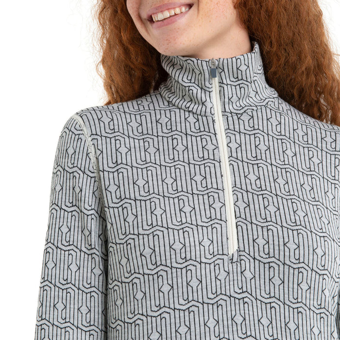 Icebreaker Merino 260 Vertex Long-Sleeve Half Zip Top - Women's Snow/Black