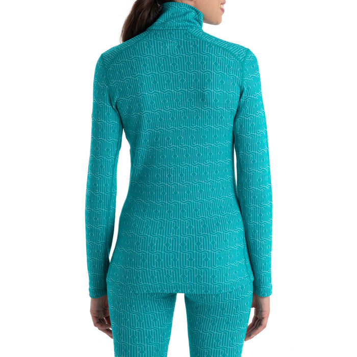 Icebreaker Merino 260 Vertex Long Sleeve Half Zip Top - Women's Flux Green/Snow