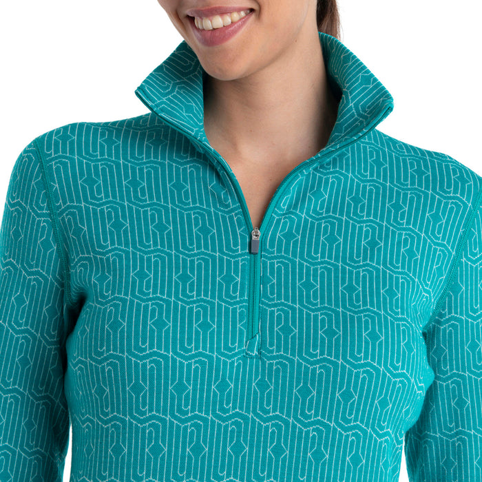 Icebreaker Merino 260 Vertex Long Sleeve Half Zip Top - Women's Flux Green/Snow