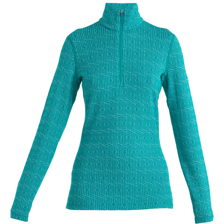 Icebreaker Merino 260 Vertex Long Sleeve Half Zip Top - Women's Flux Green/Snow