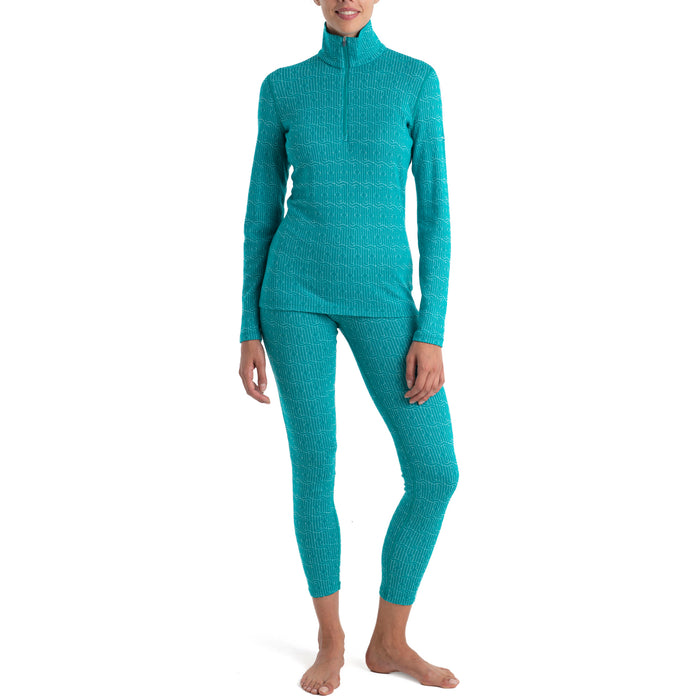 Icebreaker Merino 260 Vertex Long Sleeve Half Zip Top - Women's Flux Green/Snow