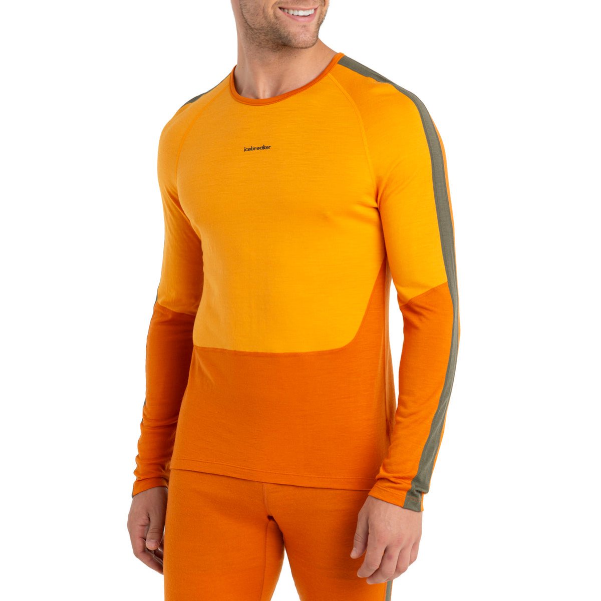 Icebreaker Merino 200 Sonebula Long-Sleeve Crew Top - Men's Earth/Solar/Loden/Cb
