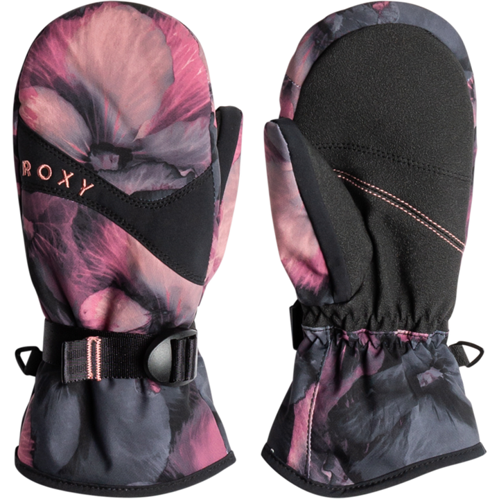 Roxy Jetty Mittens - Girls' True Black Pansy Pansy