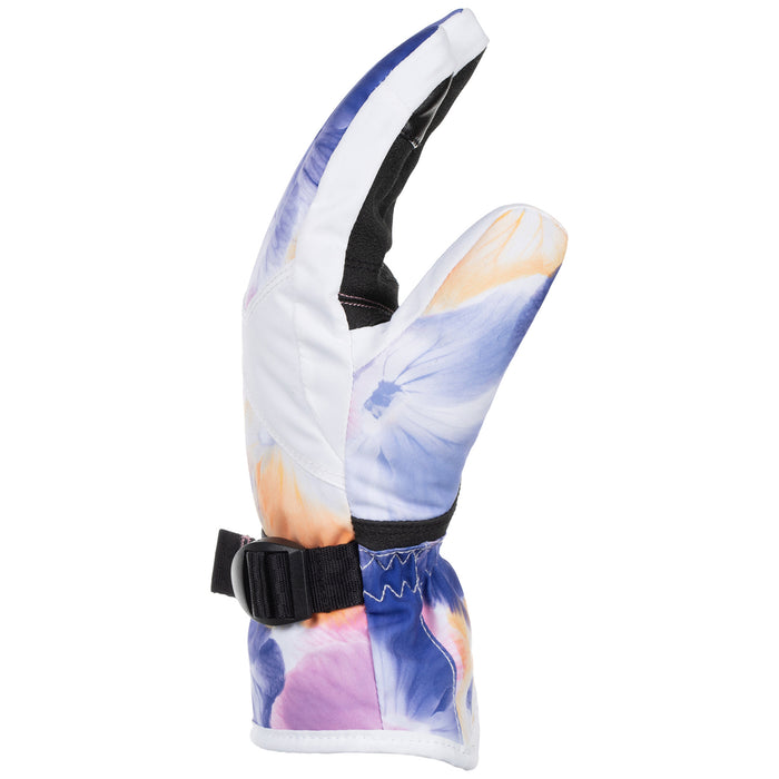 Roxy Jetty Gloves - Girls' Bright White Pansy Pansy