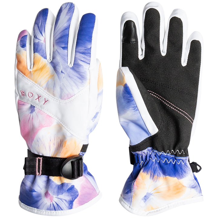 Roxy Jetty Gloves - Girls' Bright White Pansy Pansy