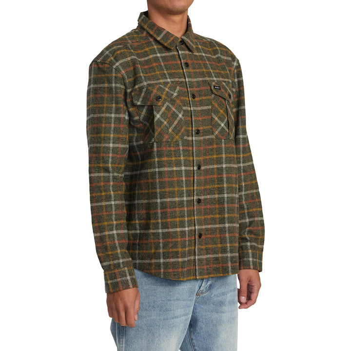 RVCA Hughes Long-Sleeve Flannel - Men's Warm Grey