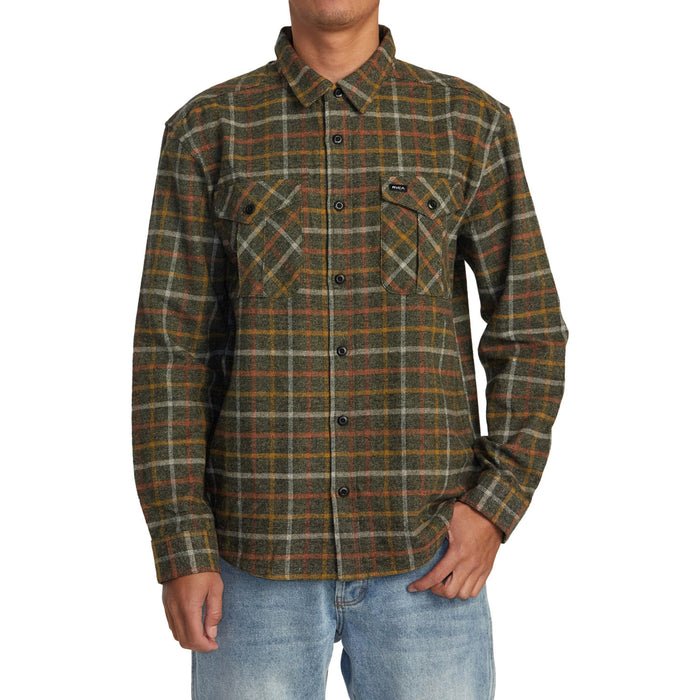 RVCA Hughes Long-Sleeve Flannel - Men's Warm Grey