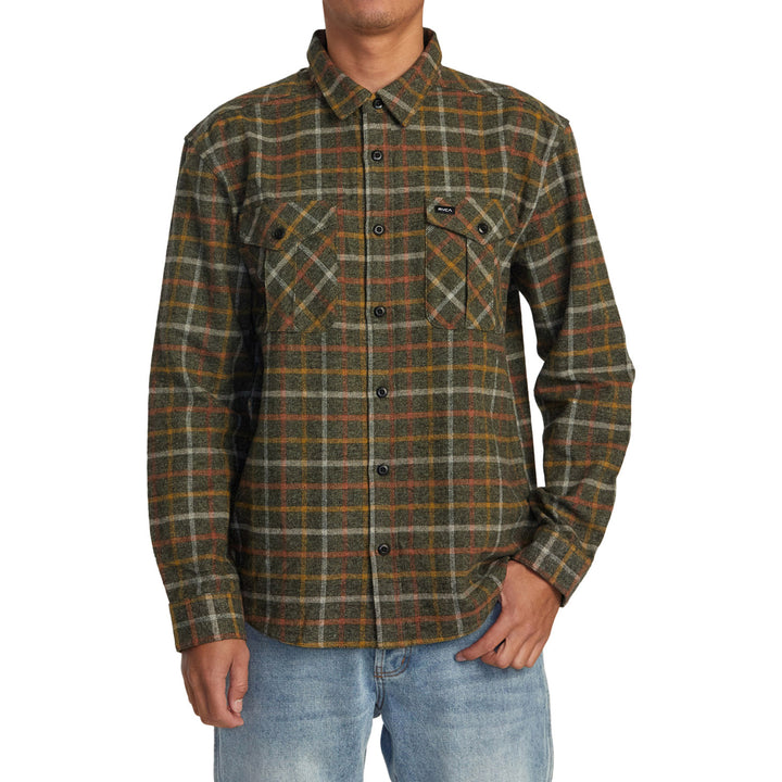 RVCA Hughes Long-Sleeve Flannel - Men's Warm Grey