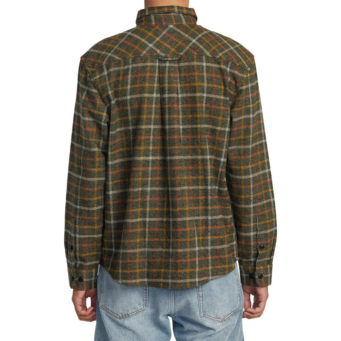 RVCA Hughes Long-Sleeve Flannel - Men's Warm Grey