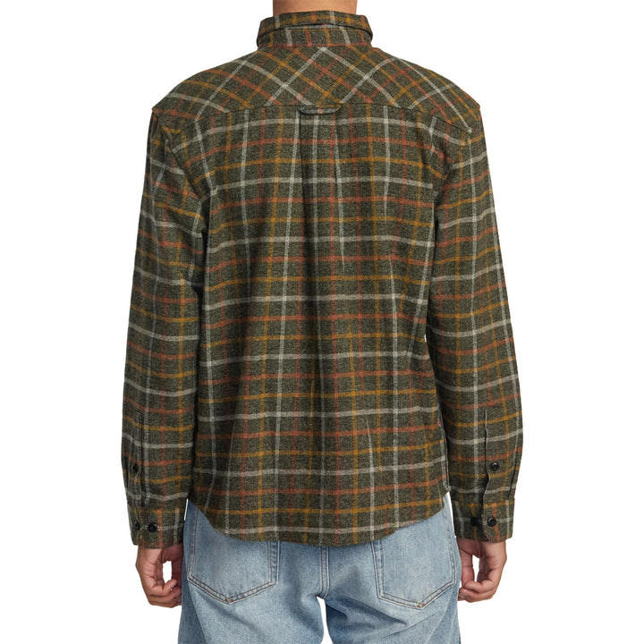 RVCA Hughes Long-Sleeve Flannel - Men's Warm Grey