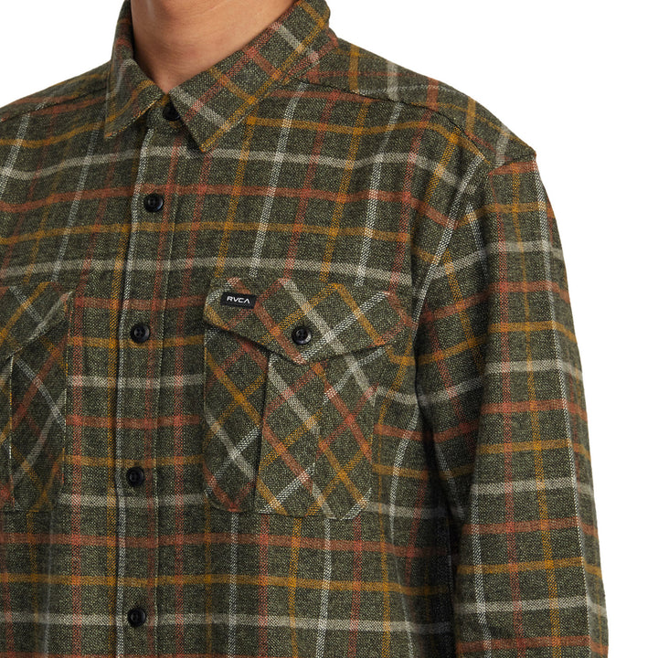 RVCA Hughes Long-Sleeve Flannel - Men's Warm Grey