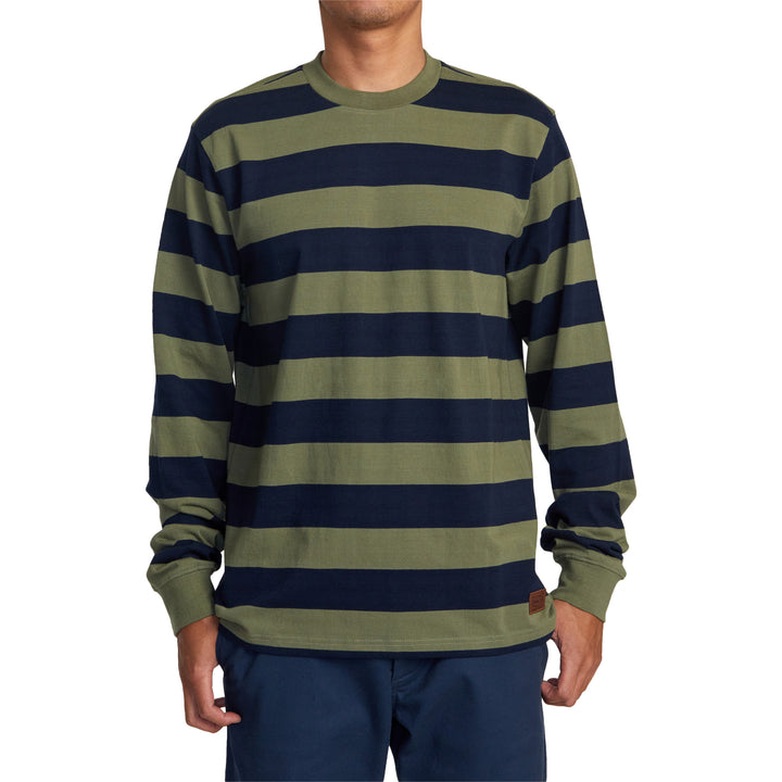 RVCA Chainmail Stripe Long-Sleeve Shirt - Men's Indigo