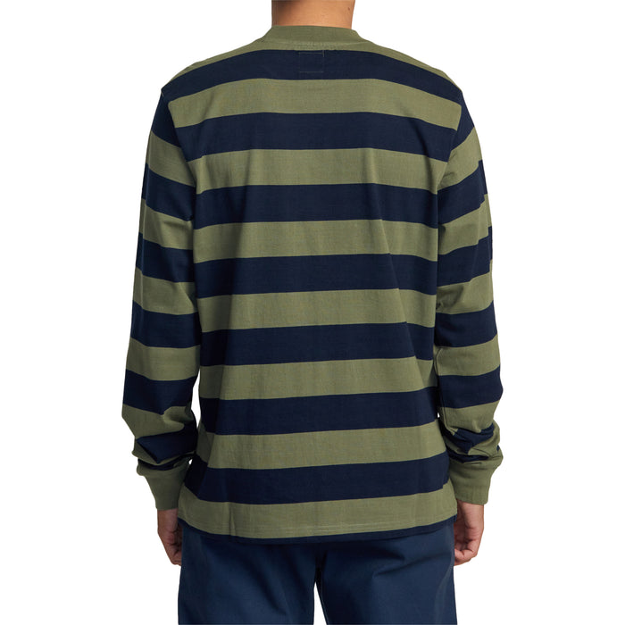 RVCA Chainmail Stripe Long-Sleeve Shirt - Men's Indigo