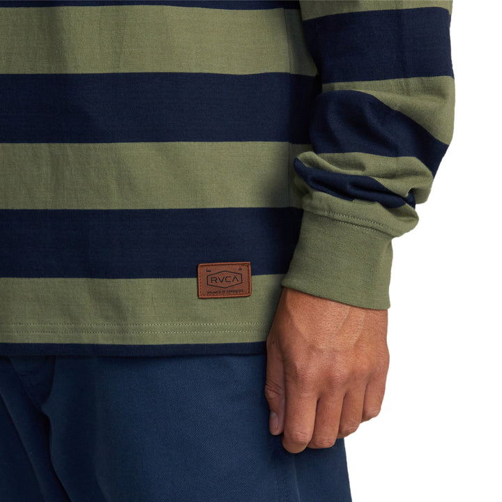 RVCA Chainmail Stripe Long-Sleeve Shirt - Men's Indigo