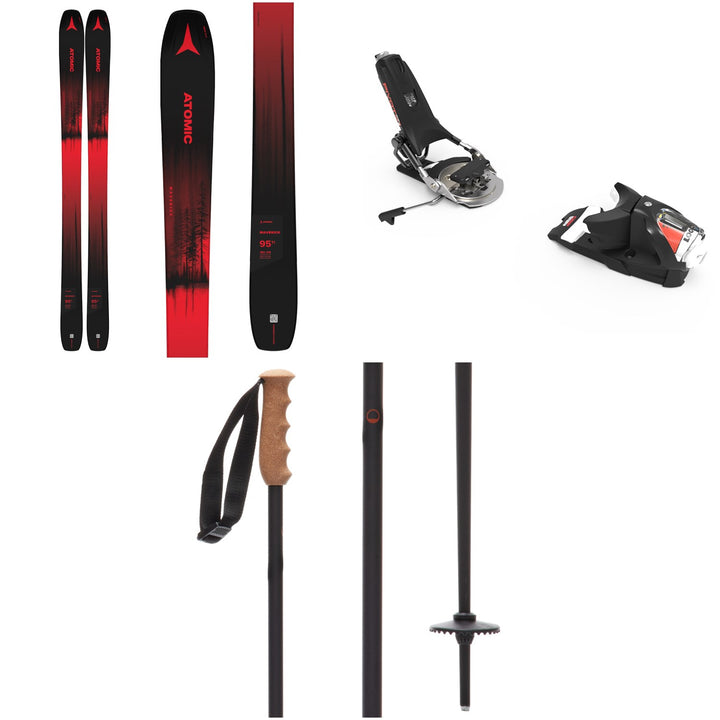 Atomic Maverick 95 Ti Skis + Look Pivot 12 GW Ski Bindings + Season Aluminum Ski Poles