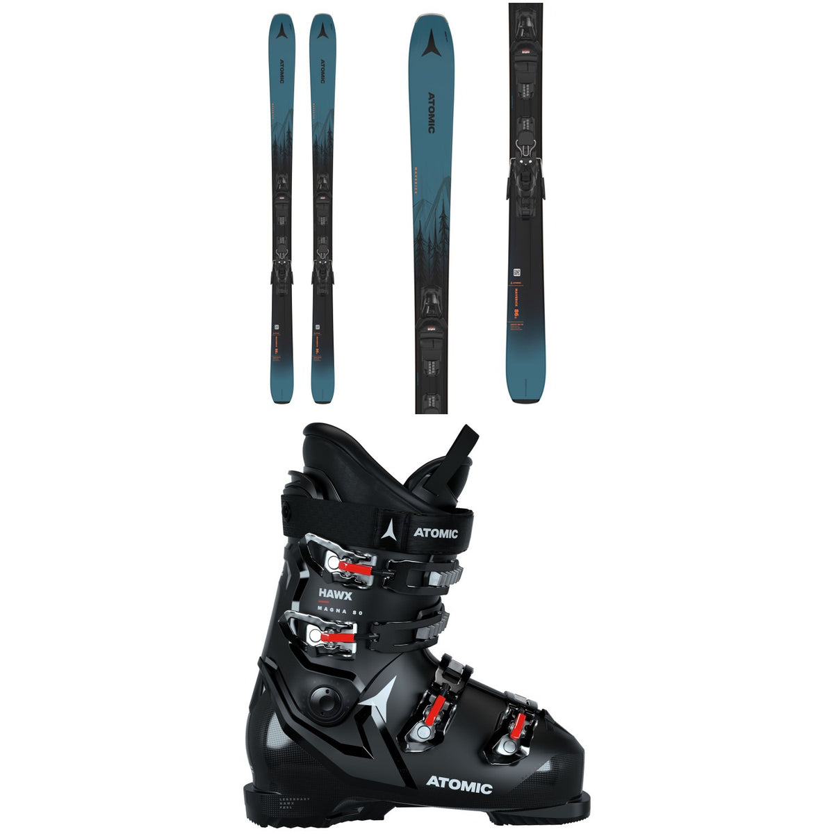 Atomic Maverick 86 C Skis + M10 GW Bindings + Atomic Hawx Magna 80 Ski Boots 2024