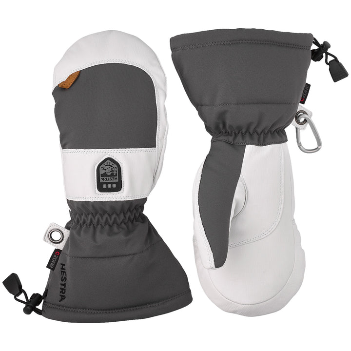 Hestra Power Heater Gauntlet Mittens Grey/White