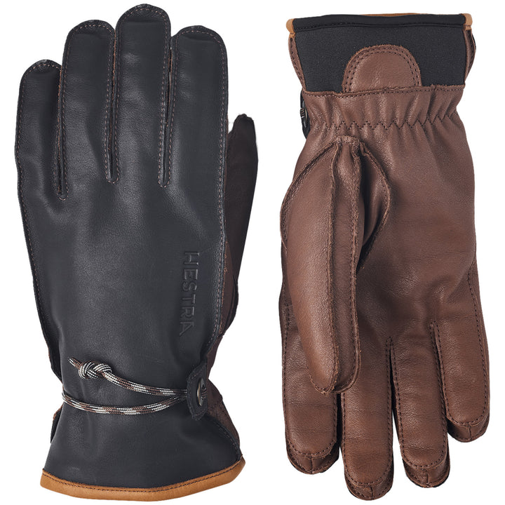 Hestra Wakayama 5-Finger Gloves Navy/Brown