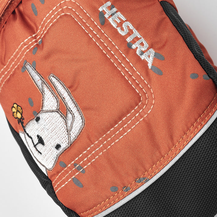 Hestra Baby Zip Long Mittens - Toddlers' Orange Print