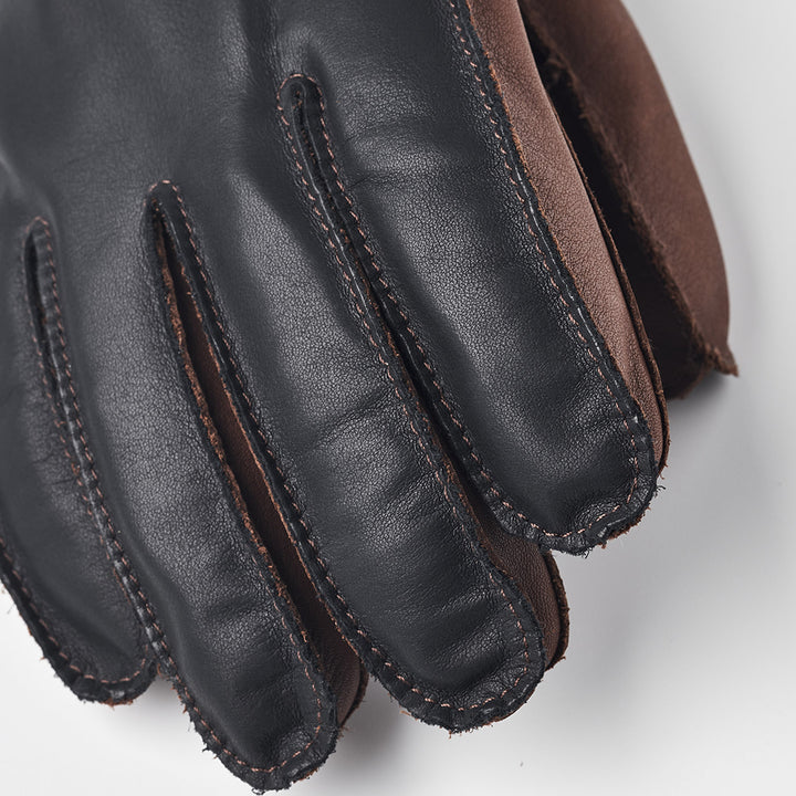 Hestra Wakayama 5-Finger Gloves Navy/Brown