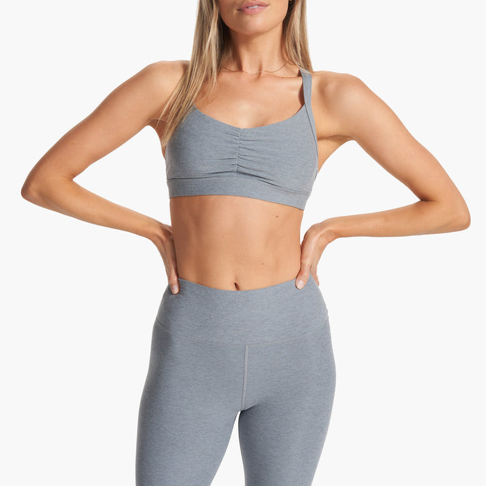 Vuori Elevation Ruched Bra - Women's Flint Heather