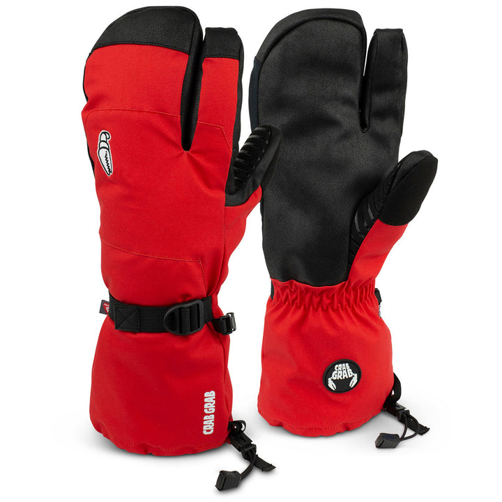 Crab Grab Cinch Trigger Mittens Red