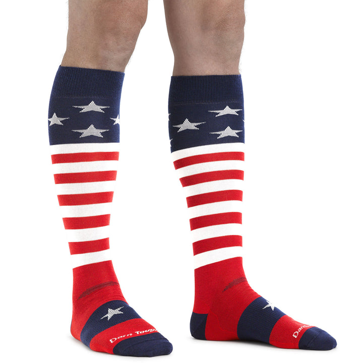 Darn Tough Captain America Over-the-Calf Light Socks Stars and Stripes