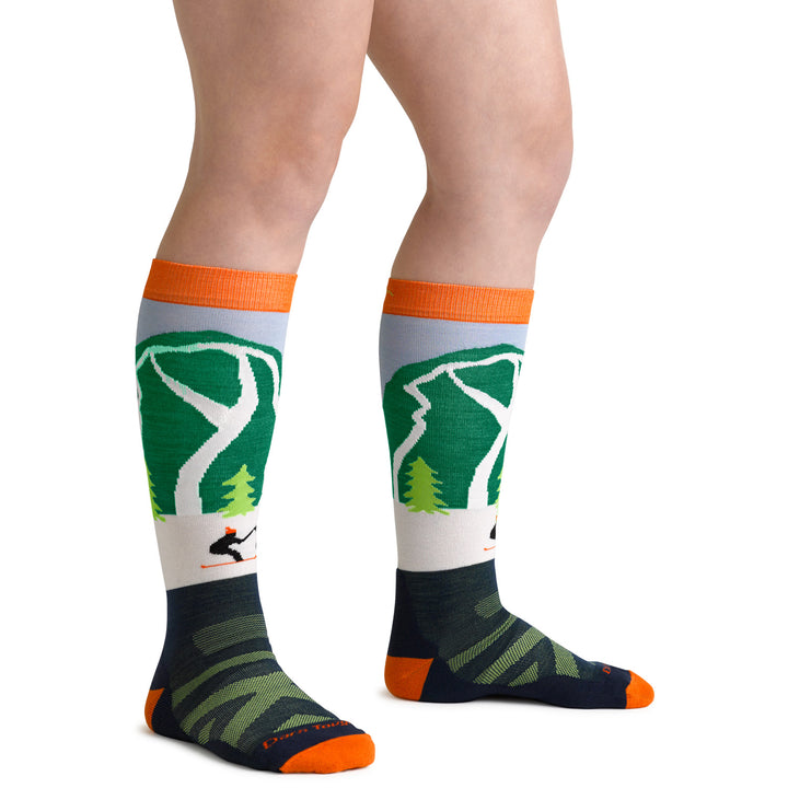 Darn Tough Pow Cow Midweight OTC Socks - Kids' Green