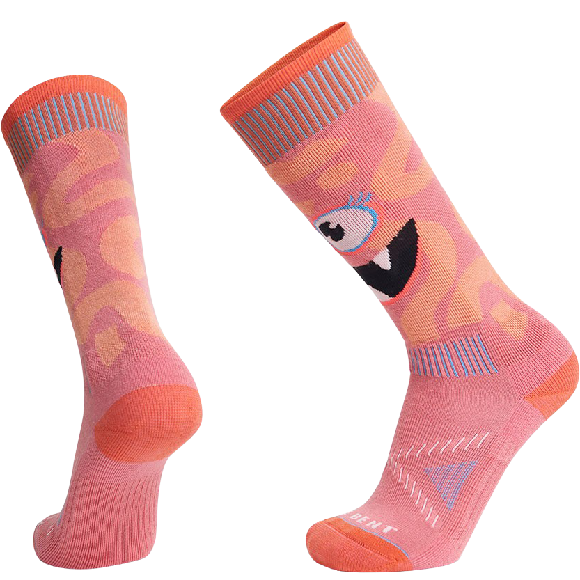 Le Bent Monster Party Light Snow Socks - Kids' Strawberry Pink