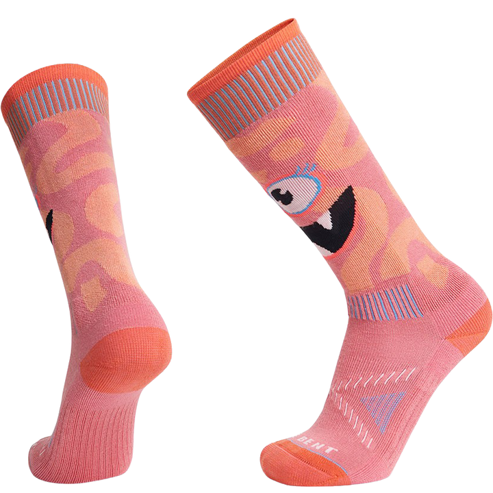 Le Bent Monster Party Light Snow Socks - Kids' Strawberry Pink