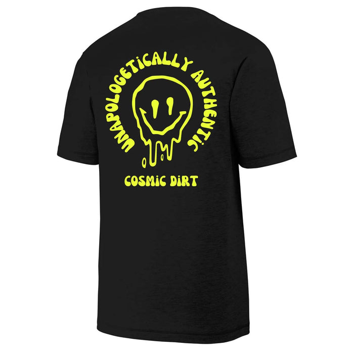 Cosmic Dirt Unapologetically Authentic Short Sleeve Tech Tee Black
