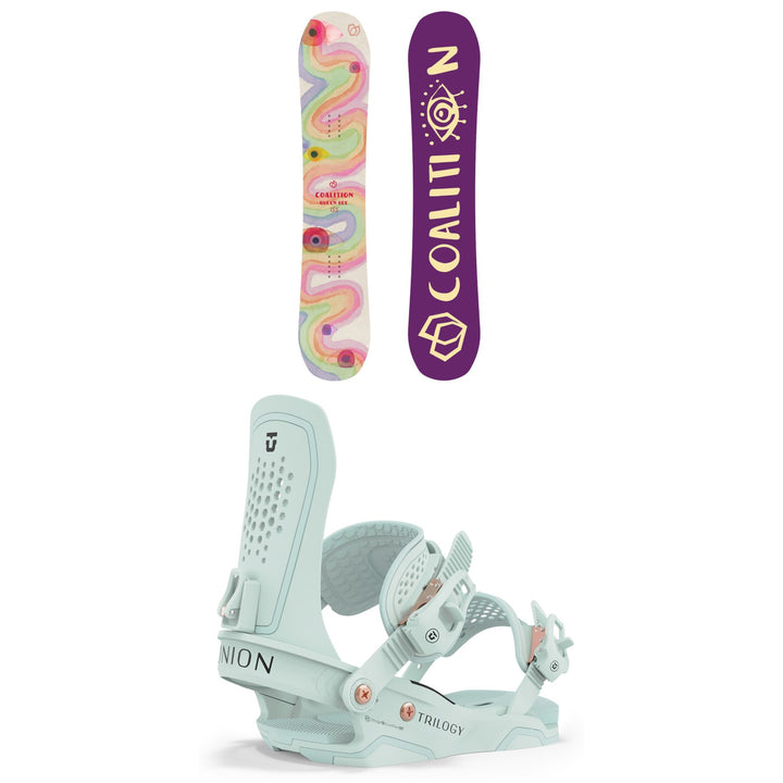 Coalition Snow Queen Bee Snowboard + Union Trilogy Snowboard Bindings - Women's 2024