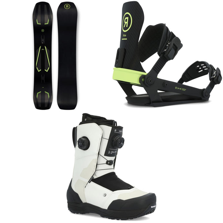 Ride Commissioner Snowboard + A-10 Snowboard Bindings + Torrent Snowboard Boots 2024