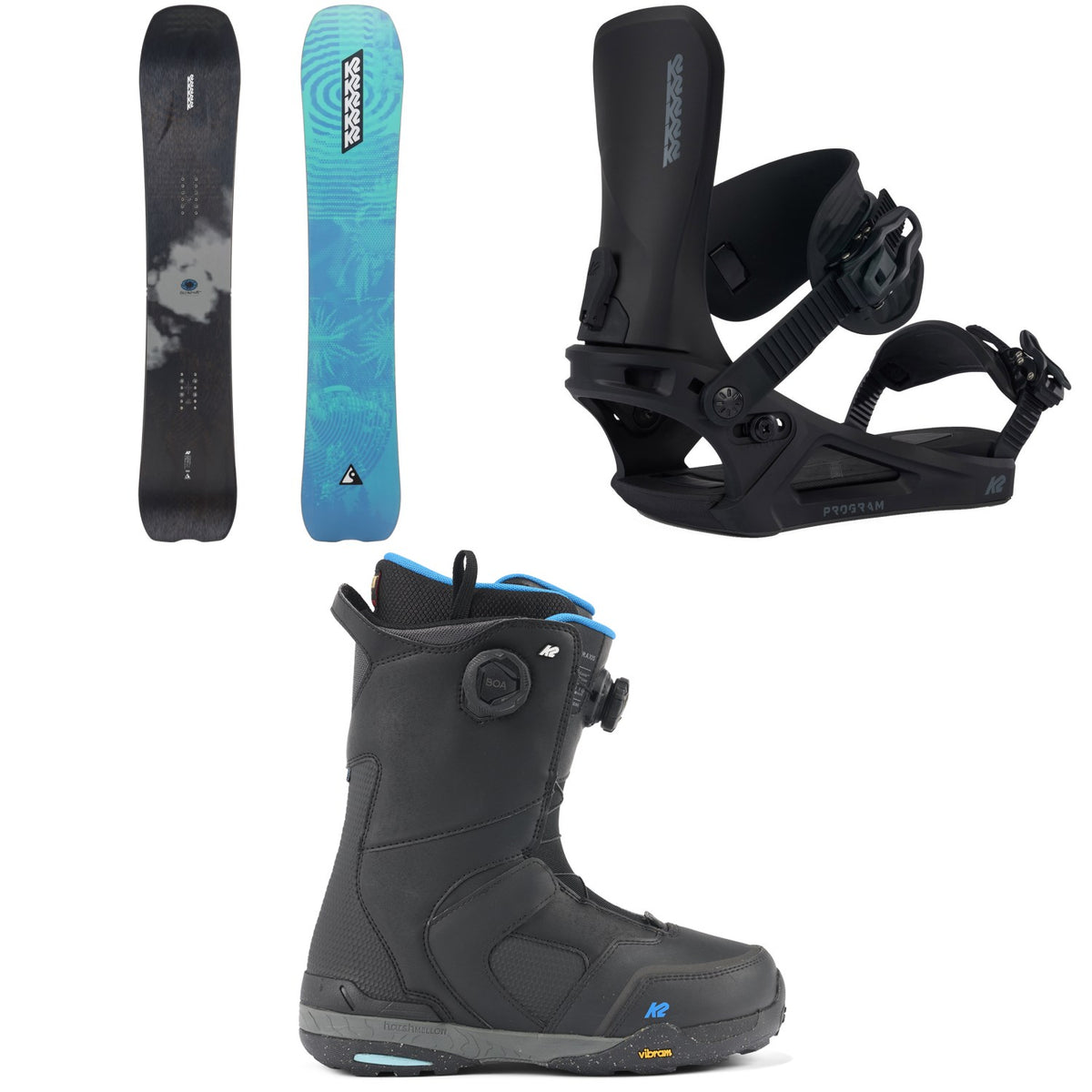 K2 Alchemist Snowboard + Program Snowboard Bindings + Thraxis Snowboard Boots 2024