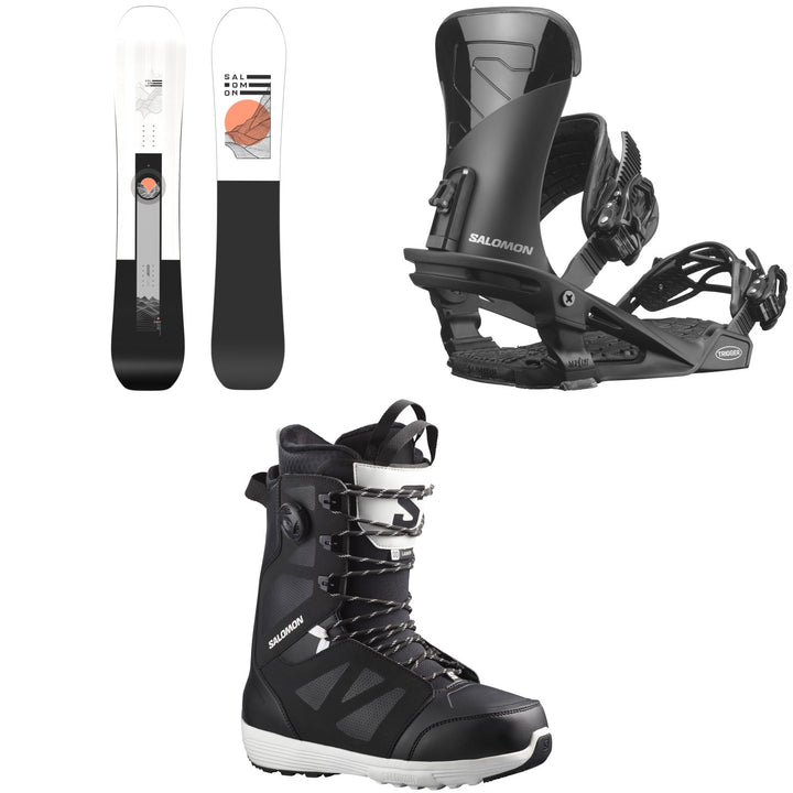 Salomon Sight Snowboard + Trigger Snowboard Bindings + Launch Lace SJ Boa Snowboard Boots 2024