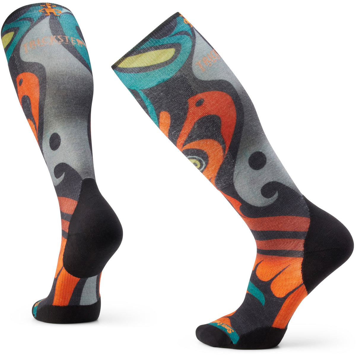 Smartwool Ski Targeted Cushion Trickster Print OTC Performance Socks Black