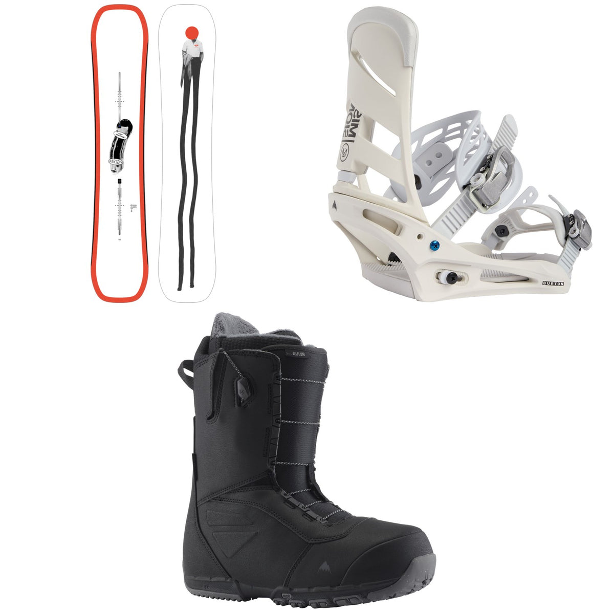 Burton Good Company Snowboard + Mission Snowboard Bindings + Ruler Snowboard Boots 2024