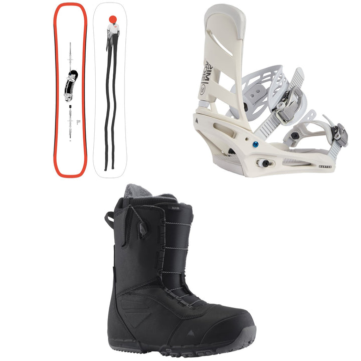 Burton Good Company Snowboard + Mission Snowboard Bindings + Ruler Snowboard Boots 2024