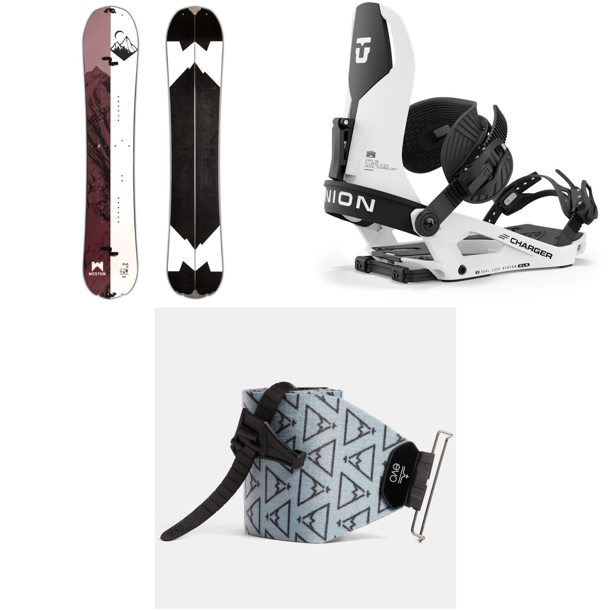 Weston Riva Splitboard + Union Charger Splitboard Bindings + evo x Pomoca Pro Glide Splitboard Skins - Women's 2024