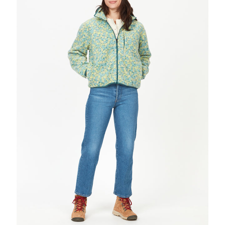 Marmot Aros Printed Fleece Jacket - Women's Limelight/Winter Flower