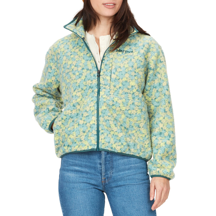 Marmot Aros Printed Fleece Jacket - Women's Limelight/Winter Flower