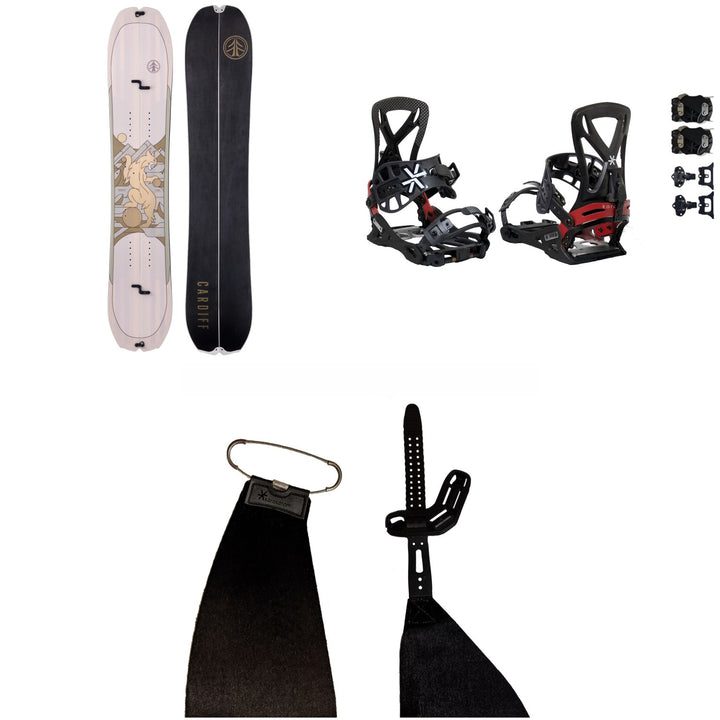 Cardiff Lynx Boundary Splitboard + Karakoram PRIME Grizzly + Split Interface Splitboard Bindings + Ranger Skins 2024