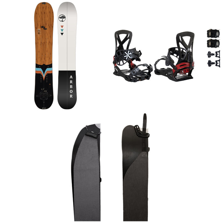 Arbor Veda Camber Splitboard + Karakoram PRIME Grizzly + Split Interface Splitboard Bindings + Smart Skins 2024