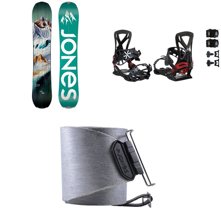 Jones Dream Weaver Splitboard + Karakoram PRIME Grizzly + Split Interface Splitboard Bindings + Nomad Quick Tension Tail Clip Splitboard Skins - Women's 2024