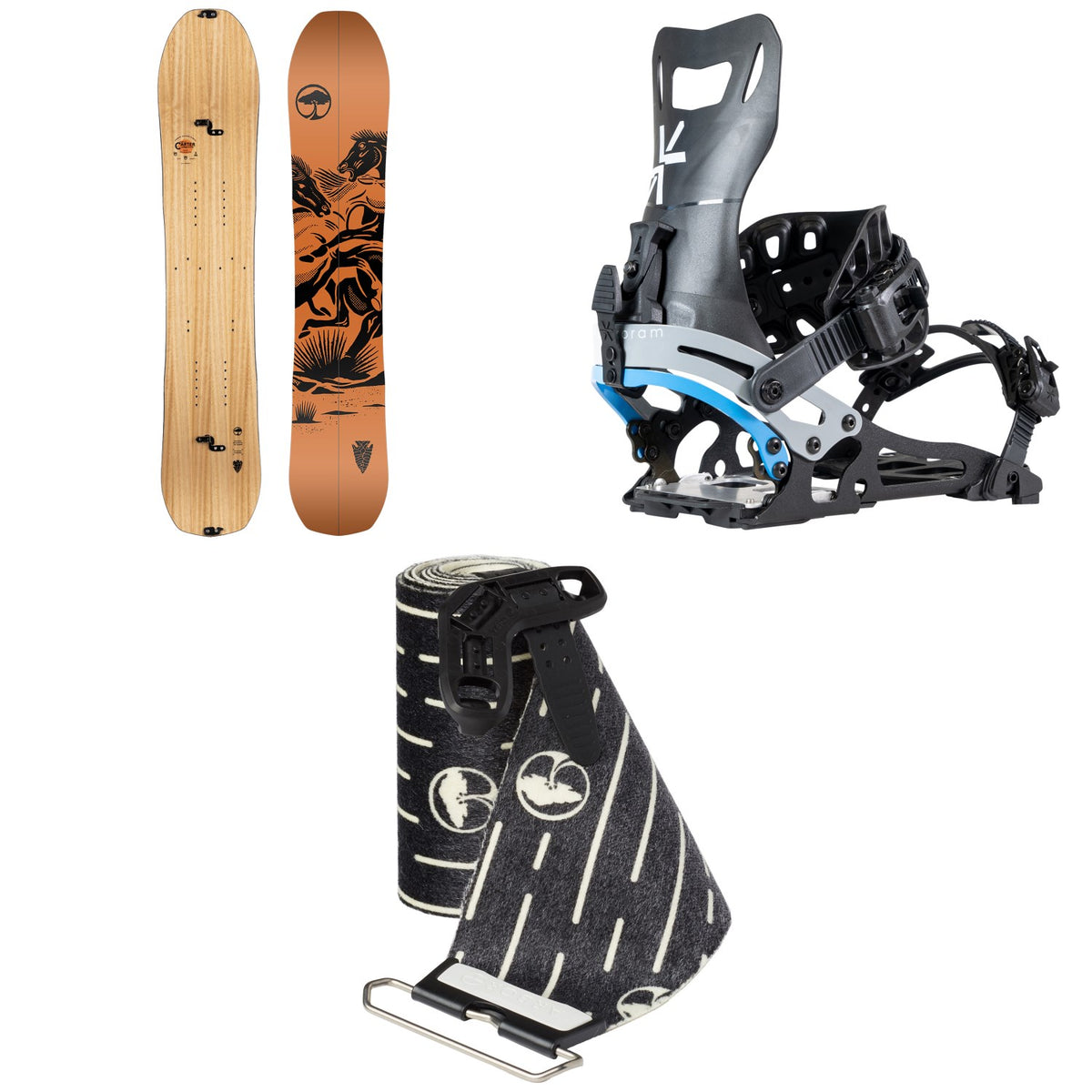 Arbor Carter Camber Splitboard + Karakoram Nomad + Split Interface Splitboard Bindings + Satori/Carter Splitboard Skins 2024