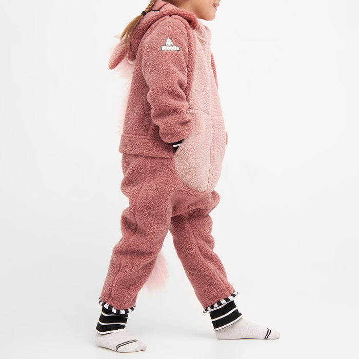 WeeDo funwear UNIDO Fleece Jumpsuit - Kids' Marron/Mellow Rose