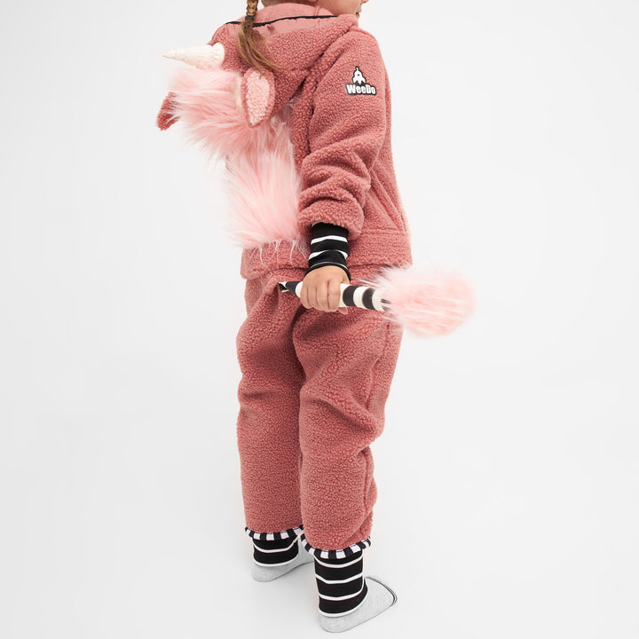 WeeDo funwear UNIDO Fleece Jumpsuit - Kids' Marron/Mellow Rose