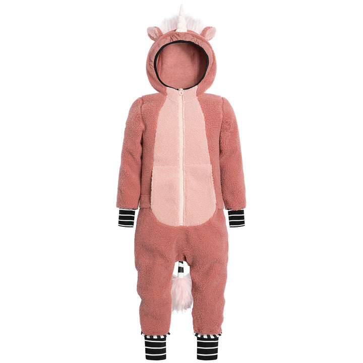 WeeDo funwear UNIDO Fleece Jumpsuit - Kids' Marron/Mellow Rose